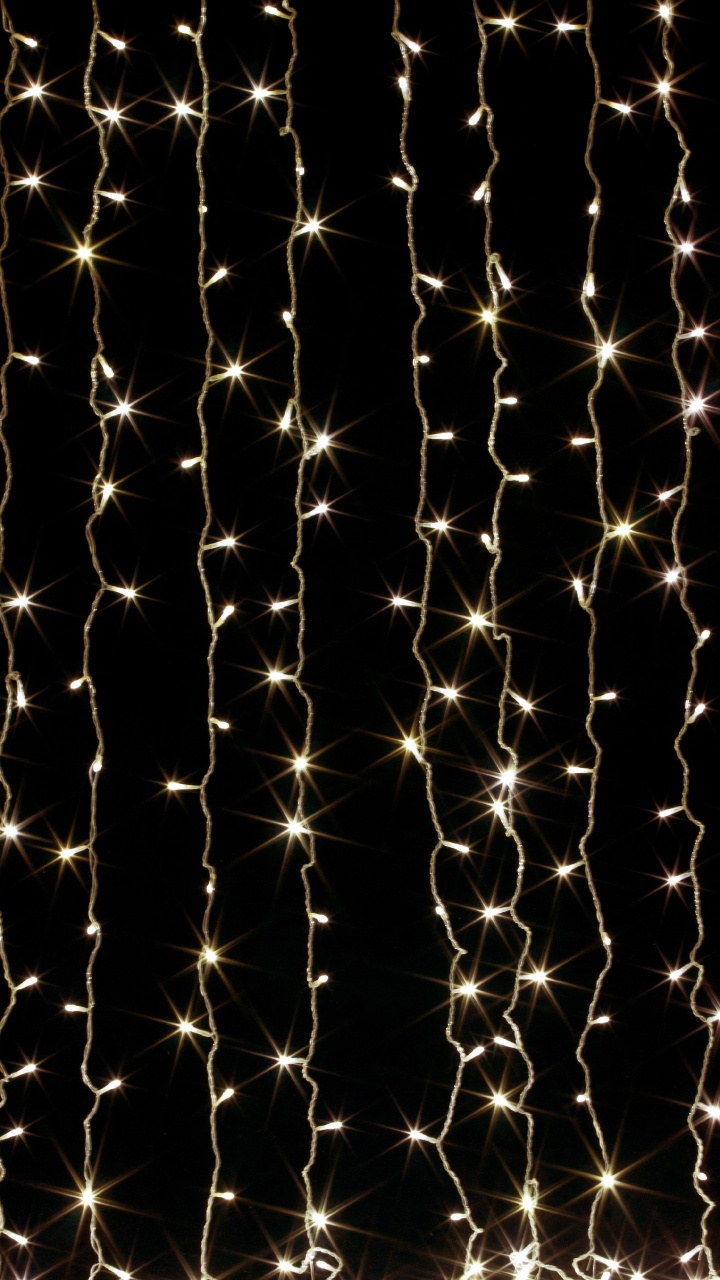 Garland, Light, Black, Lighting, Pattern. Wallpaper in 720x1280 Resolution