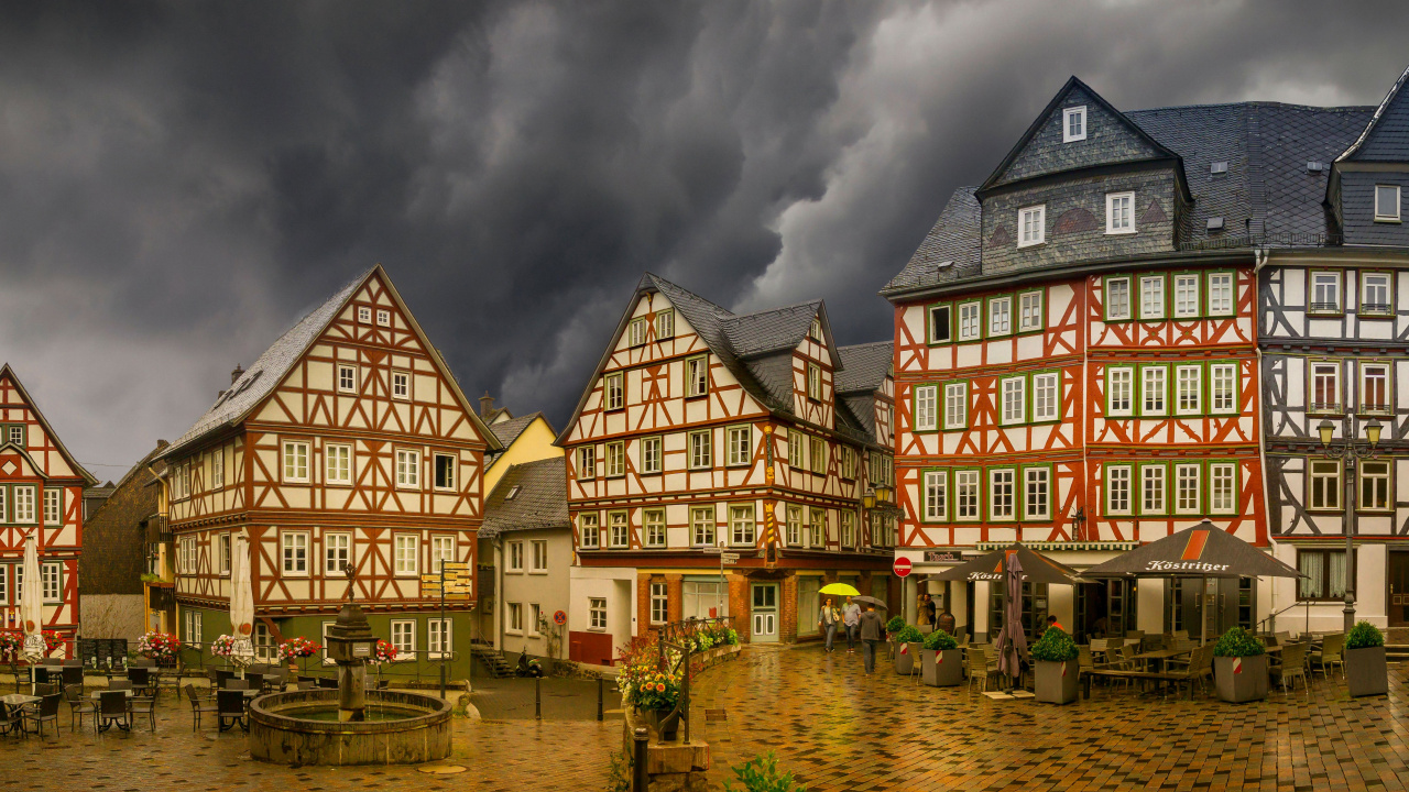 Wetzlar, Cloud, Gebäude, Eigenschaft, Fenster. Wallpaper in 1280x720 Resolution