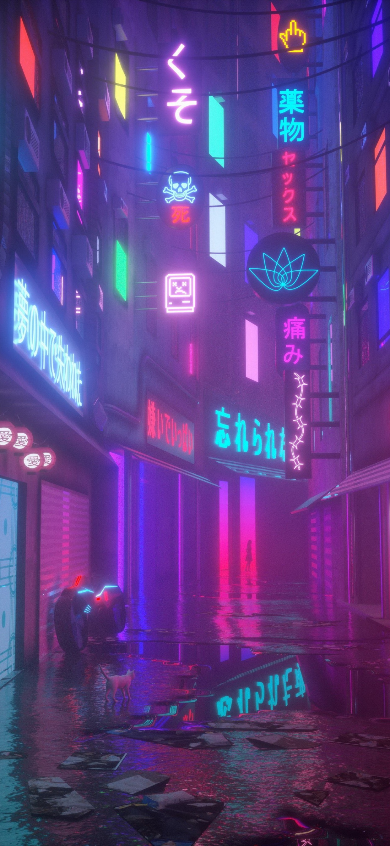 Anime, La Estética, Morado, Edificio, Entretenimiento. Wallpaper in 1242x2688 Resolution