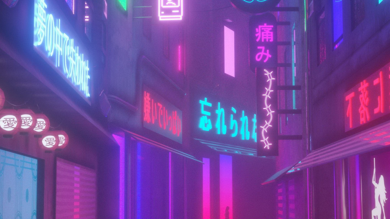 Anime, La Estética, Morado, Edificio, Entretenimiento. Wallpaper in 1280x720 Resolution