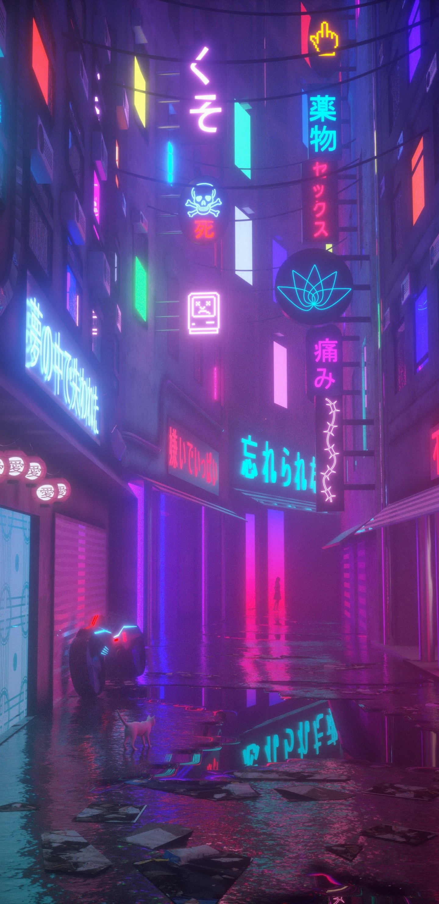 L'anime, Esthétique, Purple, Bâtiment, Divertissement. Wallpaper in 1440x2960 Resolution