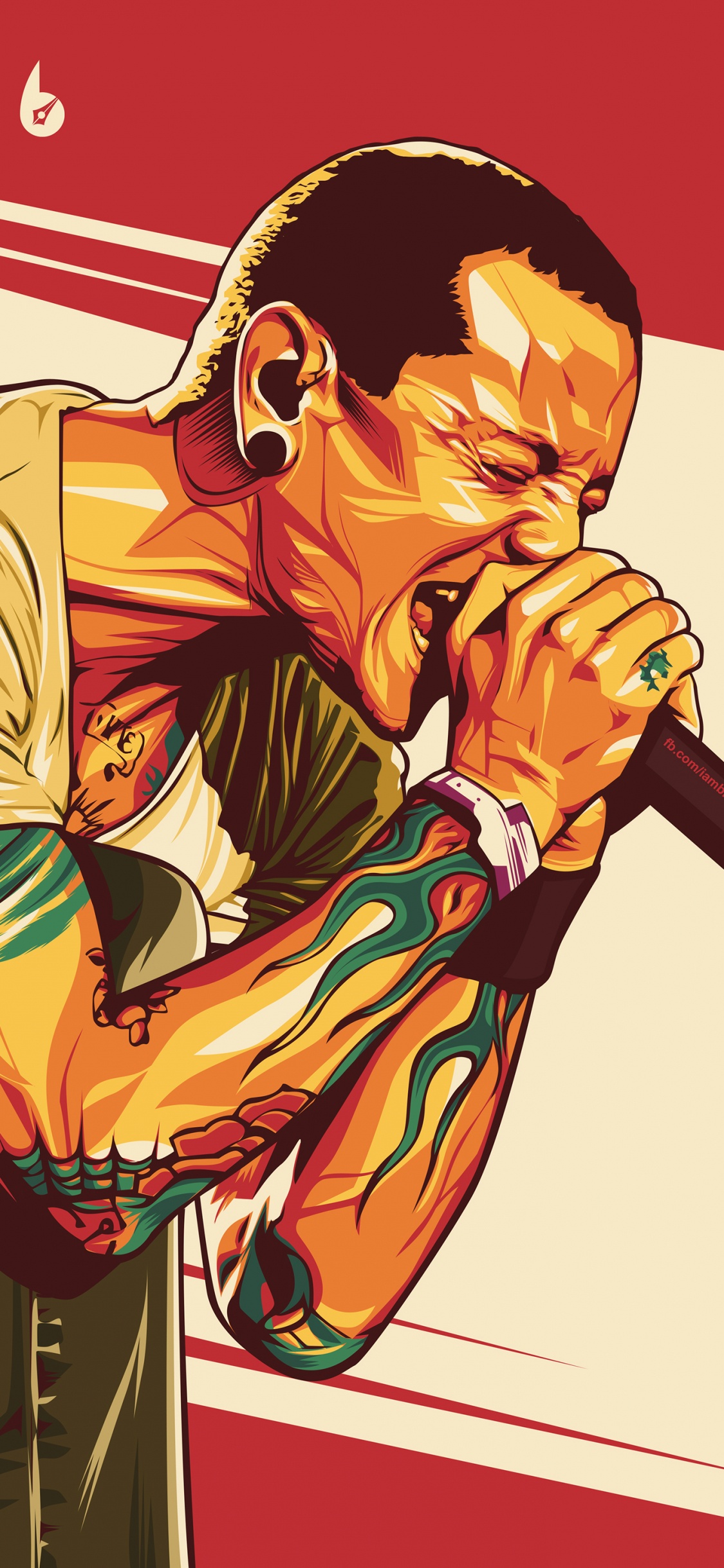 Linkin Park, Chester Bennington, Caricatura, Ilustración, Arte. Wallpaper in 1125x2436 Resolution