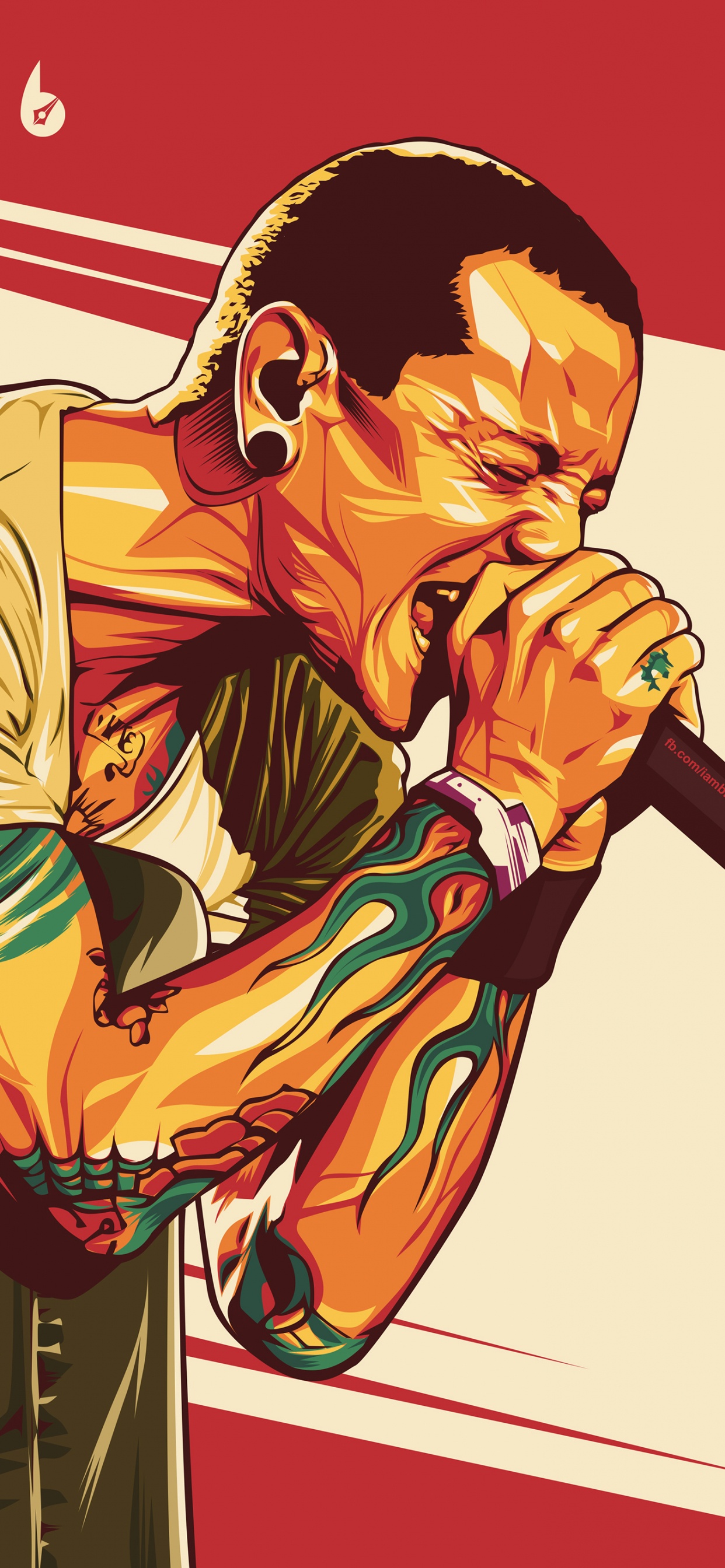 Linkin Park, Chester Bennington, Caricatura, Ilustración, Arte. Wallpaper in 1242x2688 Resolution