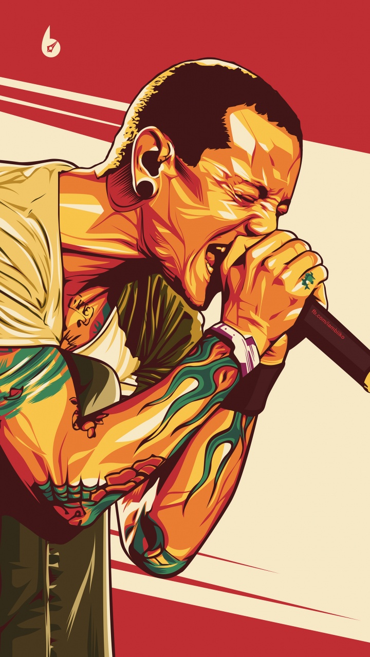 Linkin Park, Chester Bennington, Cartoon, Illustration, Art. Wallpaper in 720x1280 Resolution