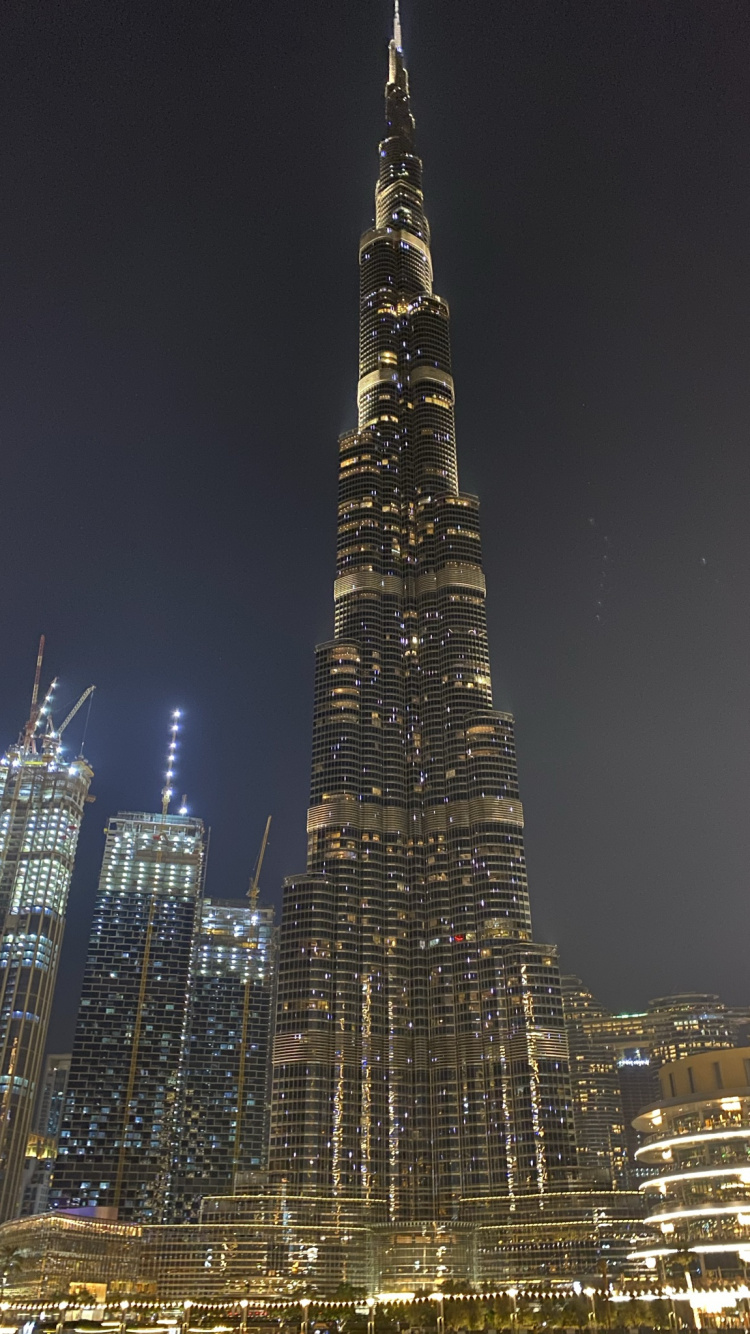 Dubai, Burj Khalifa, Turismo, Atracción Turística, Torre. Wallpaper in 750x1334 Resolution