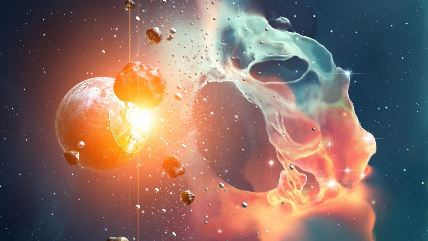 Illustration D'étoiles Orange et Blanches. Wallpaper in 1366x768 Resolution