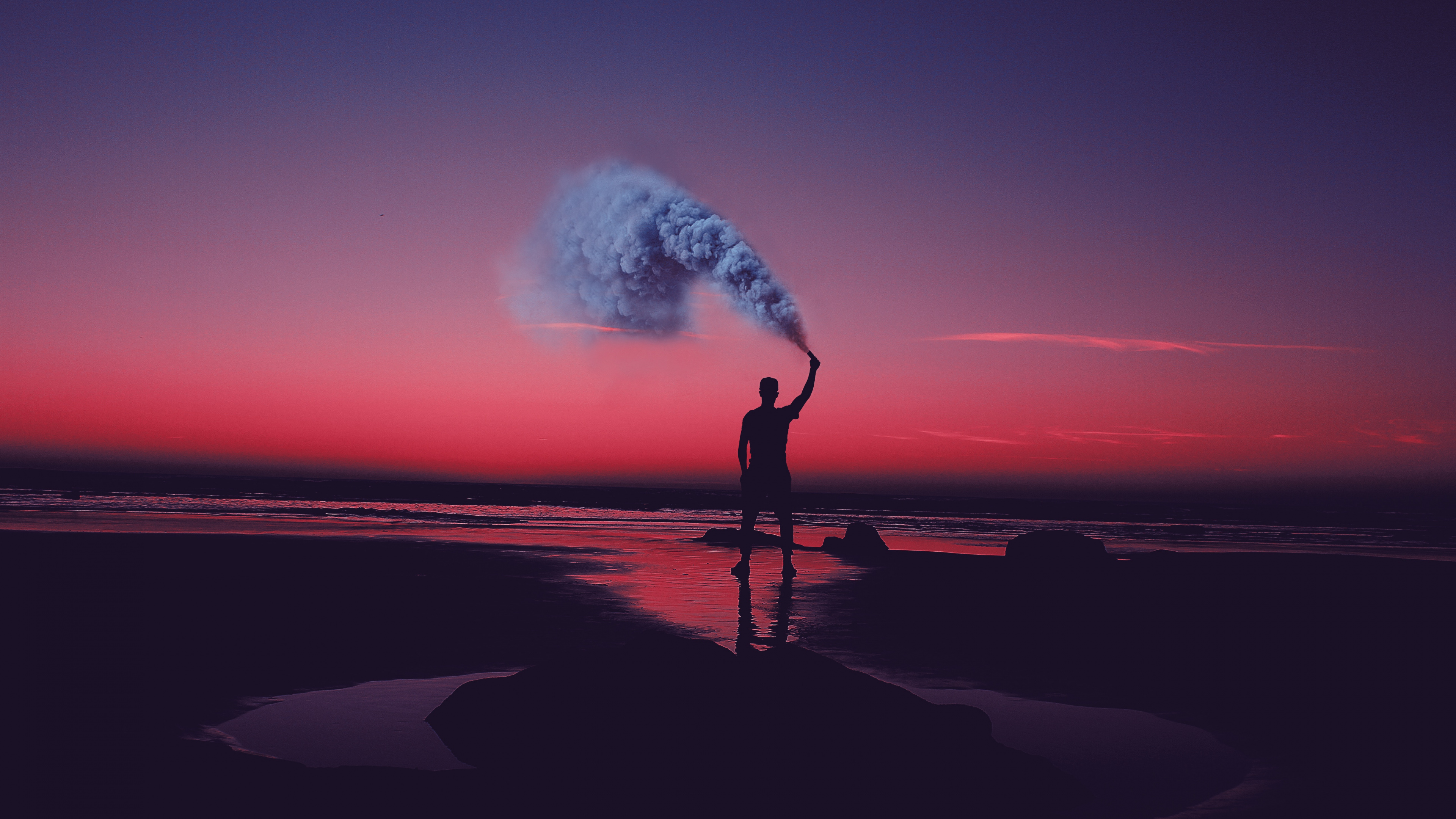 Wasser, Meer, Reflexion, Ruhe, Horizont. Wallpaper in 3840x2160 Resolution