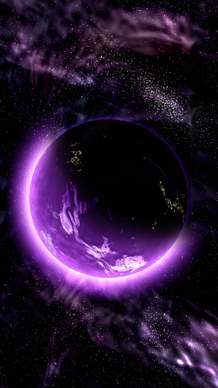 Purple and White Planet Illustration. Wallpaper in 750x1334 Resolution
