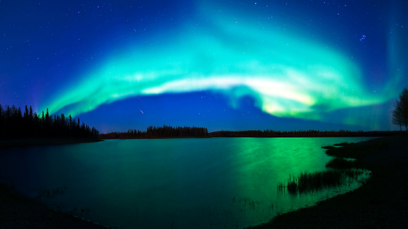 Aurora Borealis, Aurora, Nature, Light, Night. Wallpaper in 1366x768 Resolution
