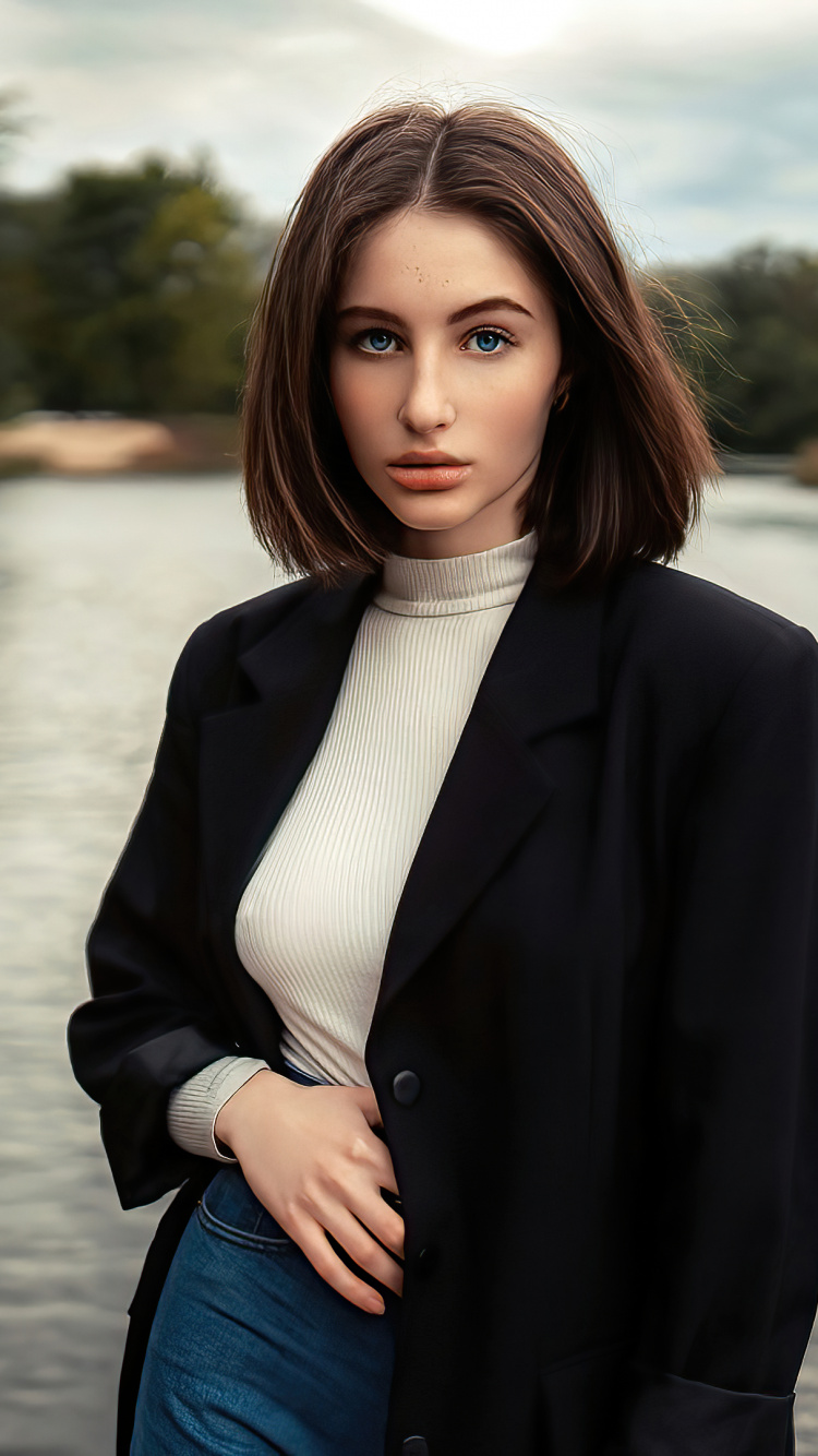 Short Hair Girl, Model, Red Hair, Hair, Beauty. Wallpaper in 750x1334 Resolution