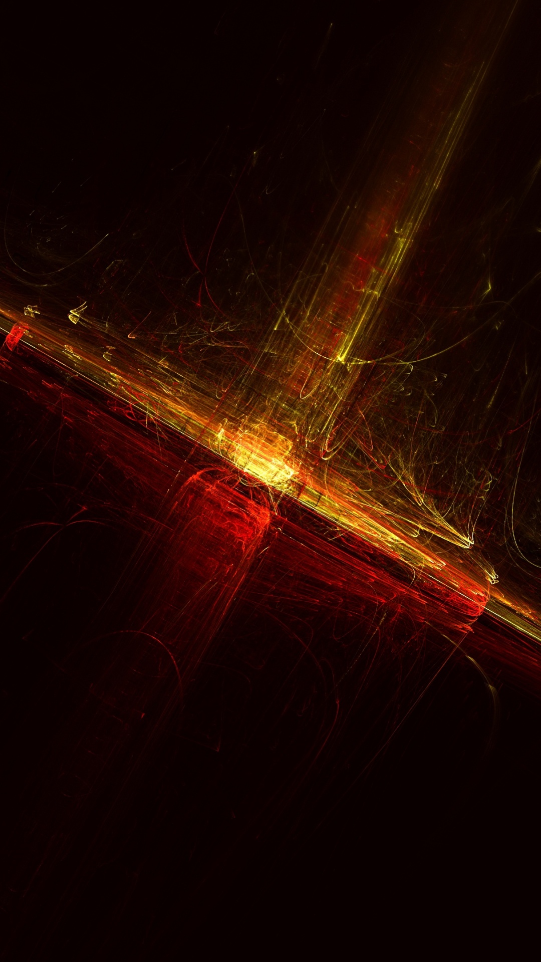 Orange Light Streaks on Black Background. Wallpaper in 1080x1920 Resolution