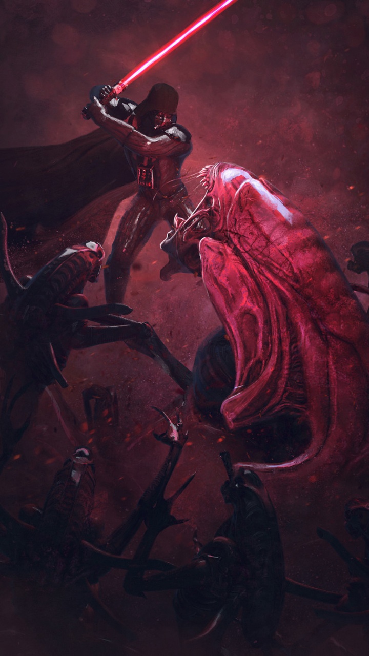 Star Wars, Darth Vader, The Mandalorian, Stormtrooper vs Aliens, Alien. Wallpaper in 720x1280 Resolution