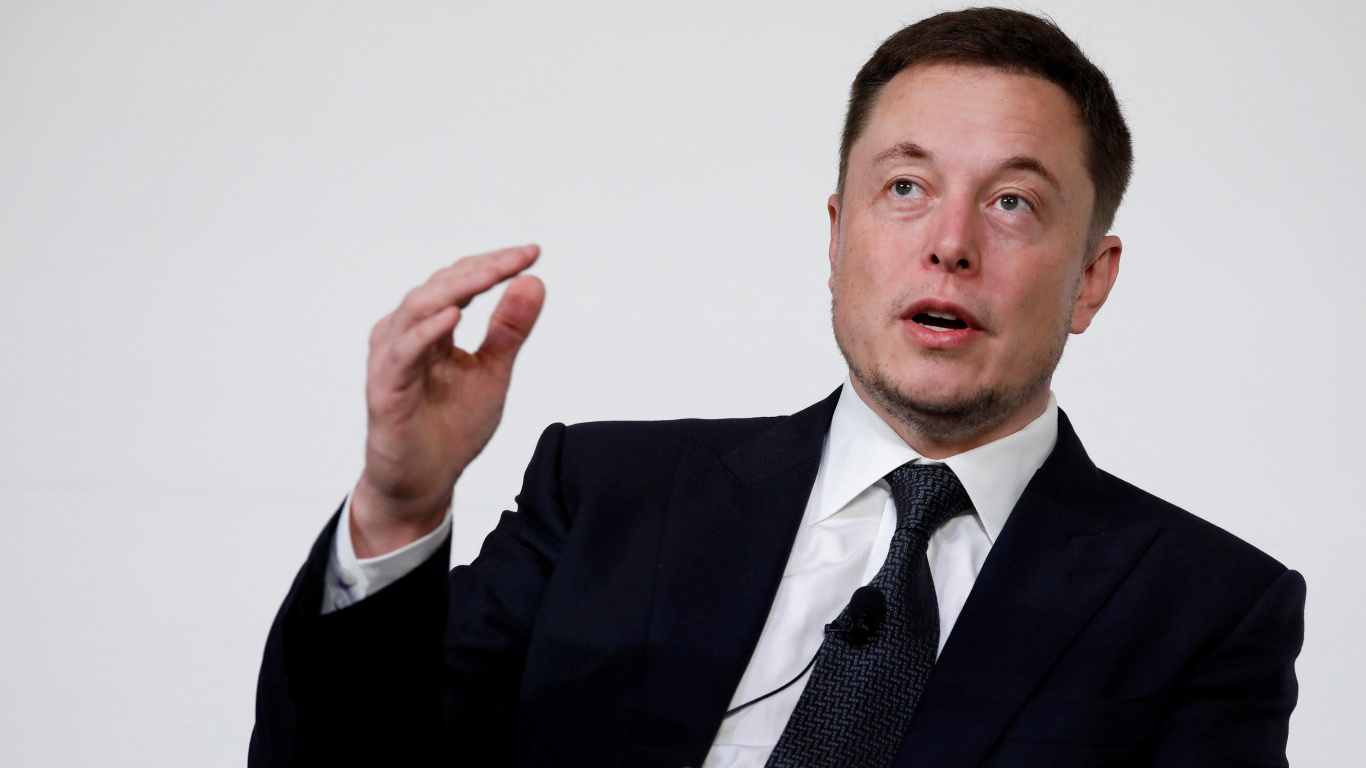 Elon Musk, Tesla Model 3, Businessperson, Suit, Business. Wallpaper in 1366x768 Resolution