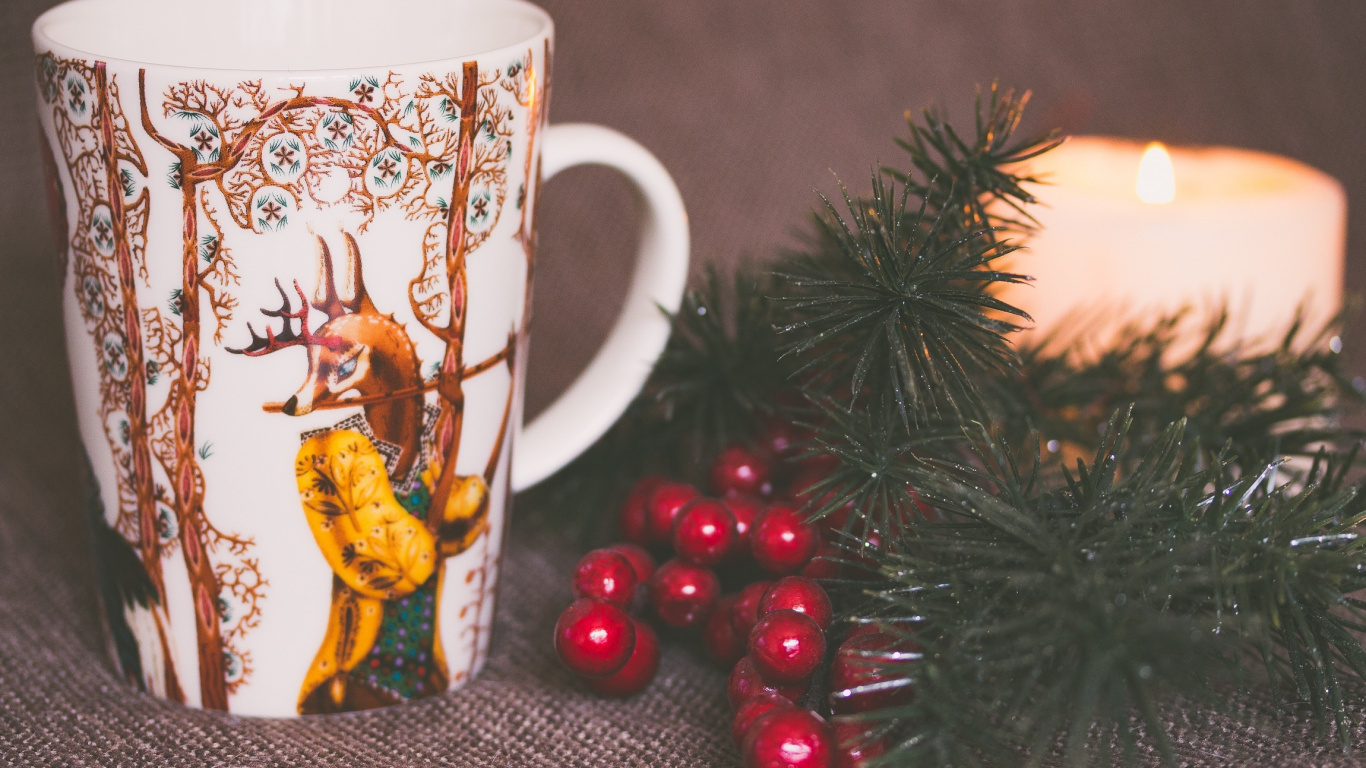 la Navidad y la Temporada de Vacaciones, El Día De Navidad, Cristalería, Taza, Vajilla. Wallpaper in 1366x768 Resolution