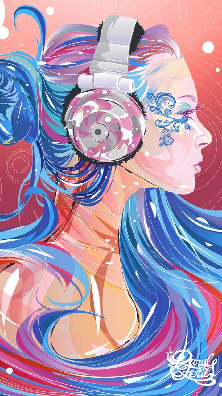 Blue Haired Girl Anime Character. Wallpaper in 720x1280 Resolution