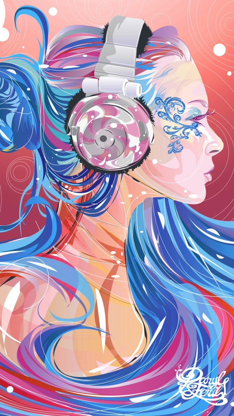Blue Haired Girl Anime Character. Wallpaper in 750x1334 Resolution