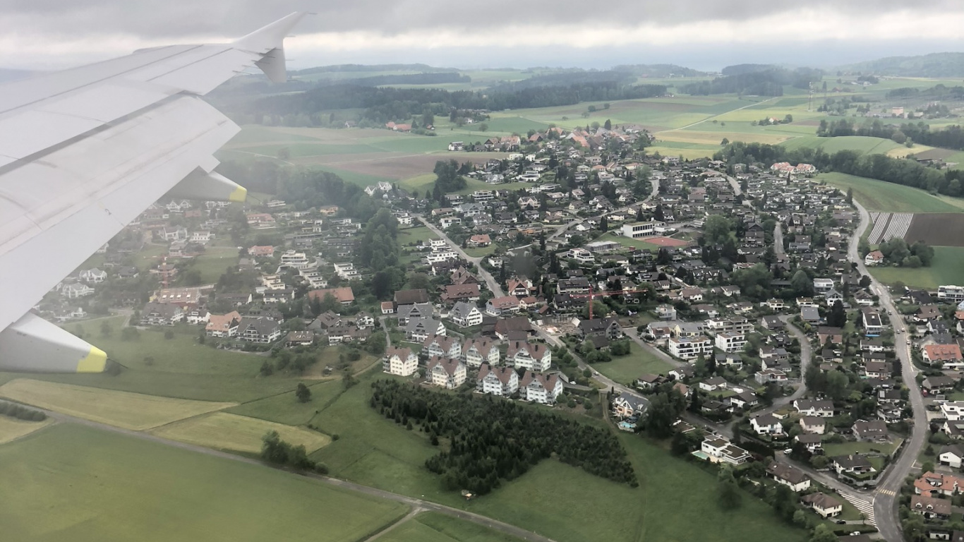 Birds Eye View, Flight, Cloud, Landscape, Plain. Wallpaper in 1366x768 Resolution