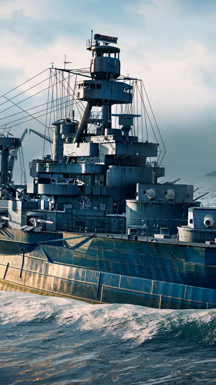 World of Warships, Battleship, Warship, Naval Ship, Ship. Wallpaper in 750x1334 Resolution