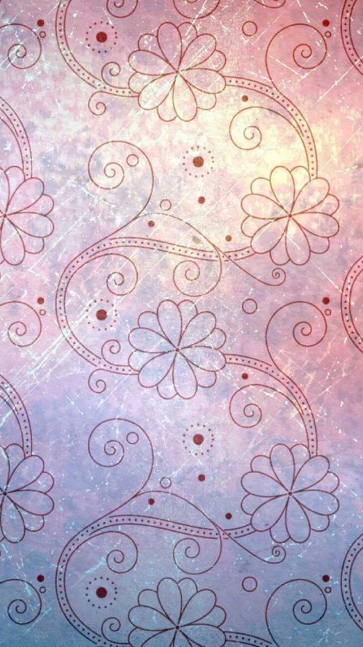 Graues Und Weißes Florales Textil. Wallpaper in 720x1280 Resolution