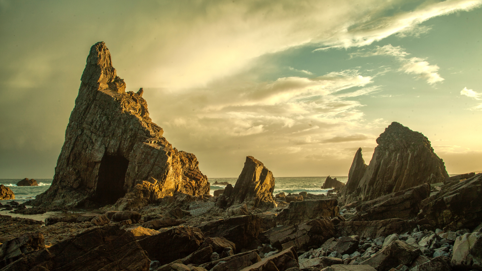 Natur, Rock, Naturlandschaft, Ödland, Cloud. Wallpaper in 1920x1080 Resolution