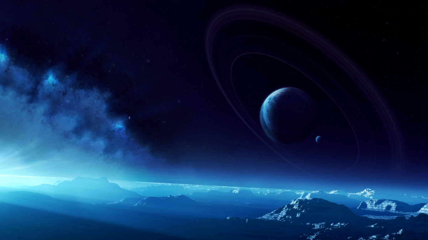 Blue and White Sky With Stars. Wallpaper in 1366x768 Resolution