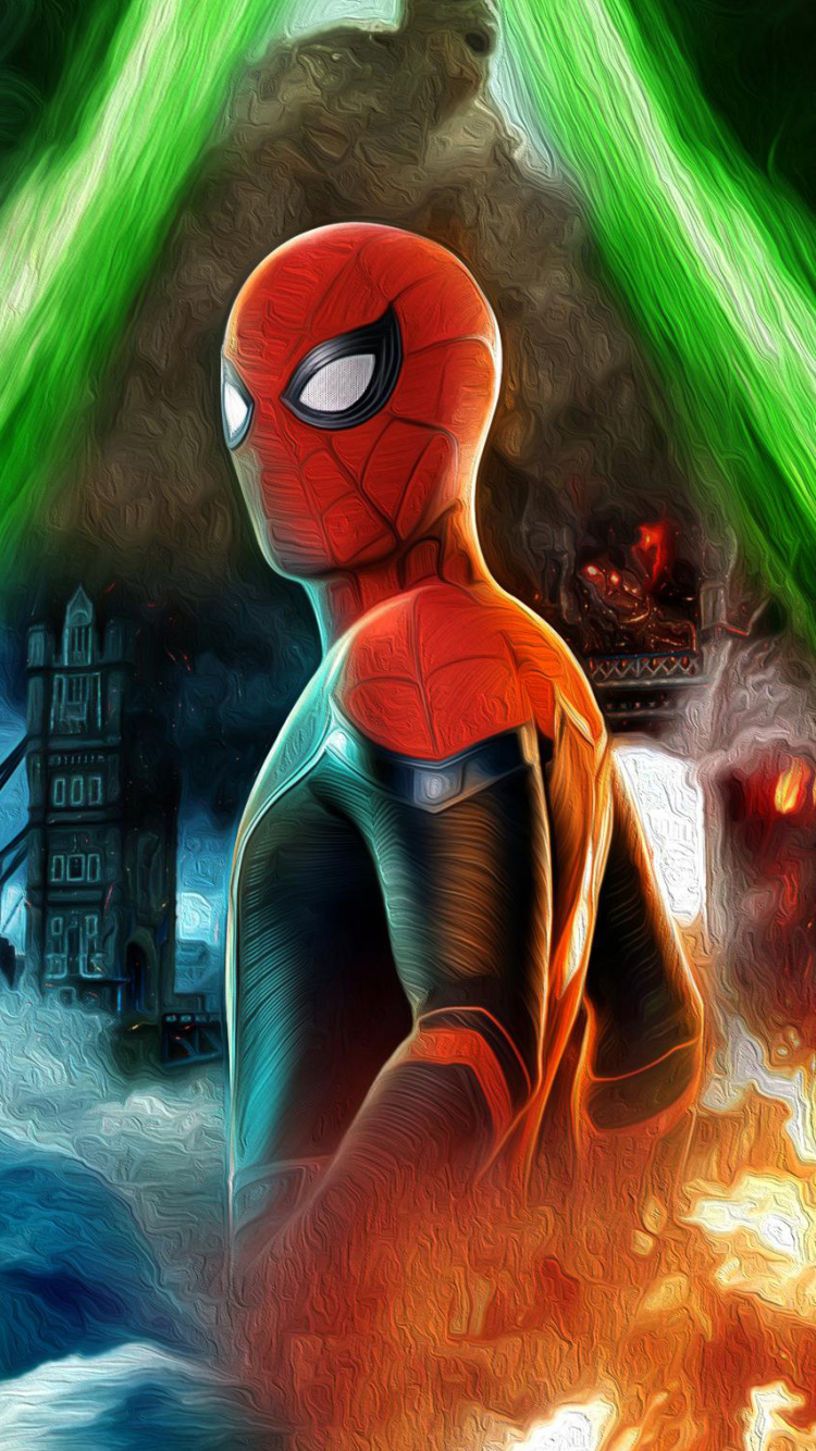 Illustration de Femme Aux Cheveux Rouges et Verts. Wallpaper in 750x1334 Resolution