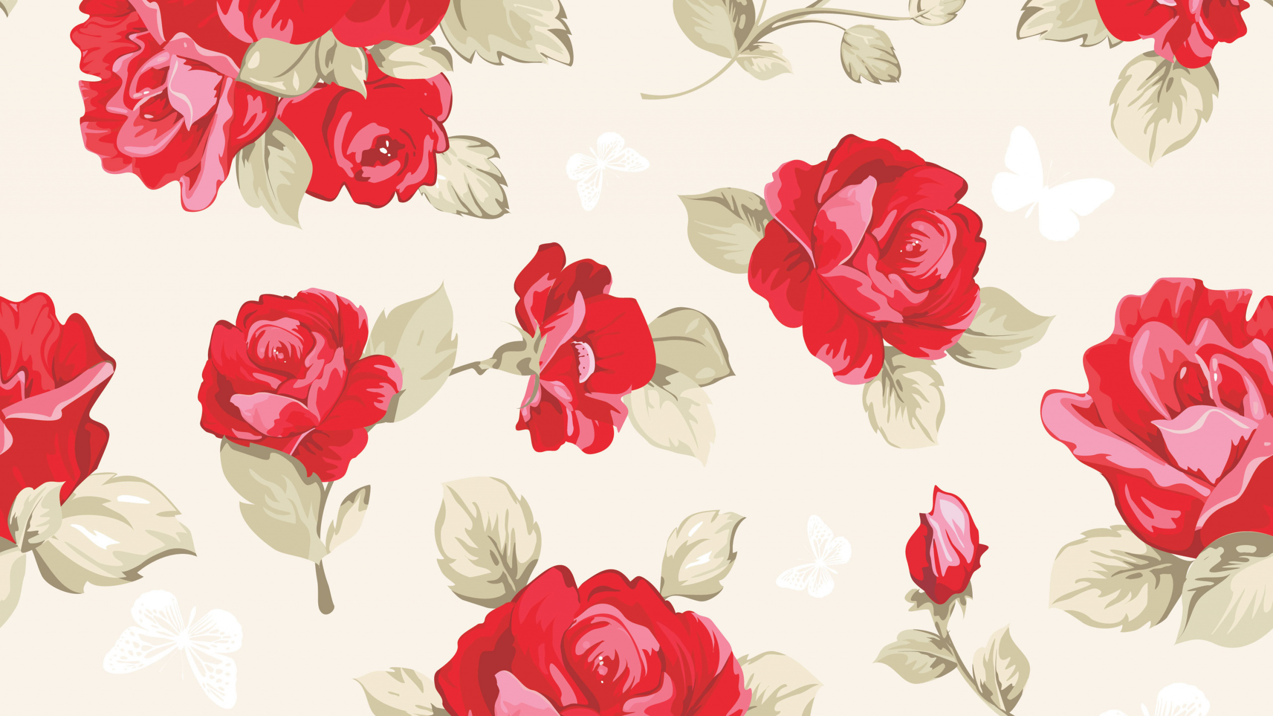 White and Red Floral Textile. Wallpaper in 2560x1440 Resolution