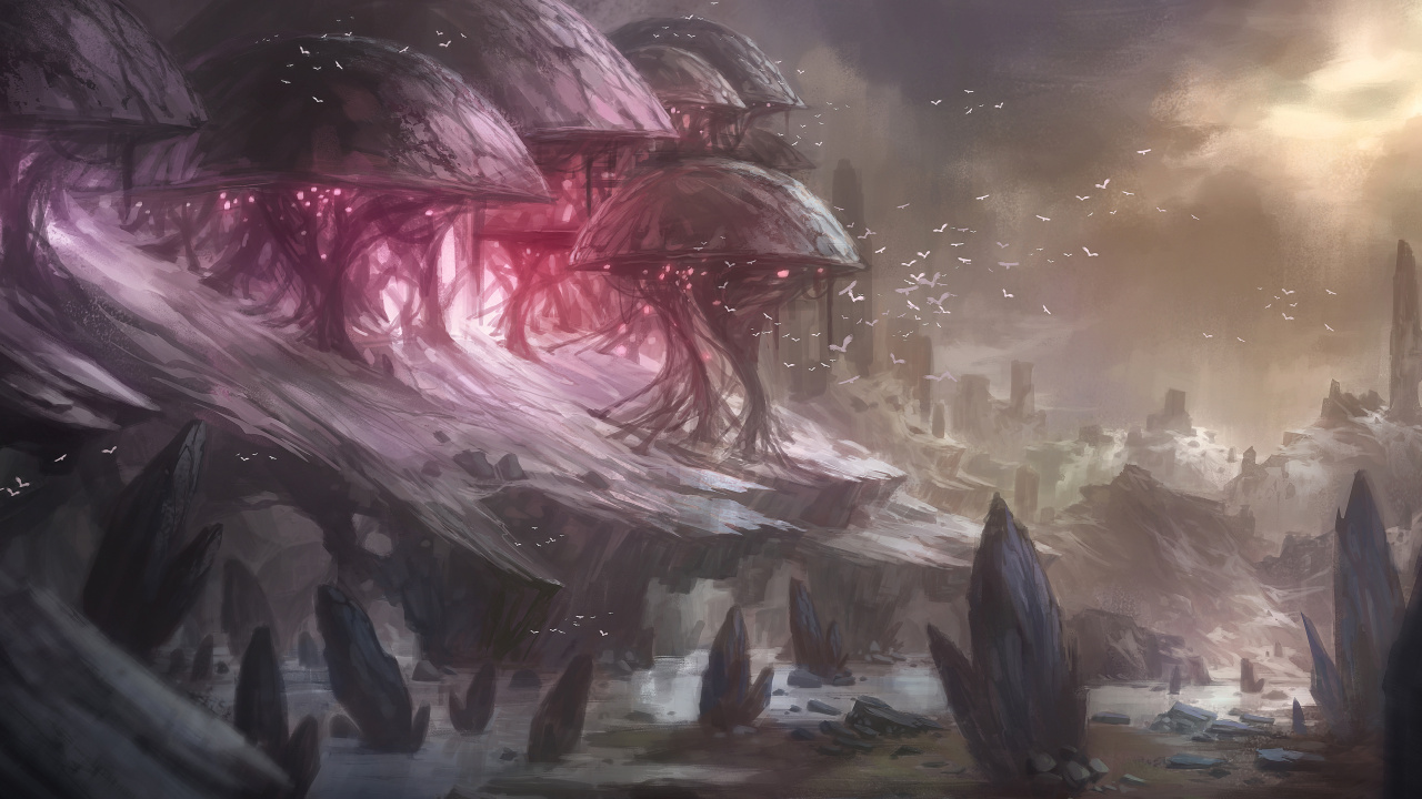 Purple and White Abstract Painting. Wallpaper in 1280x720 Resolution