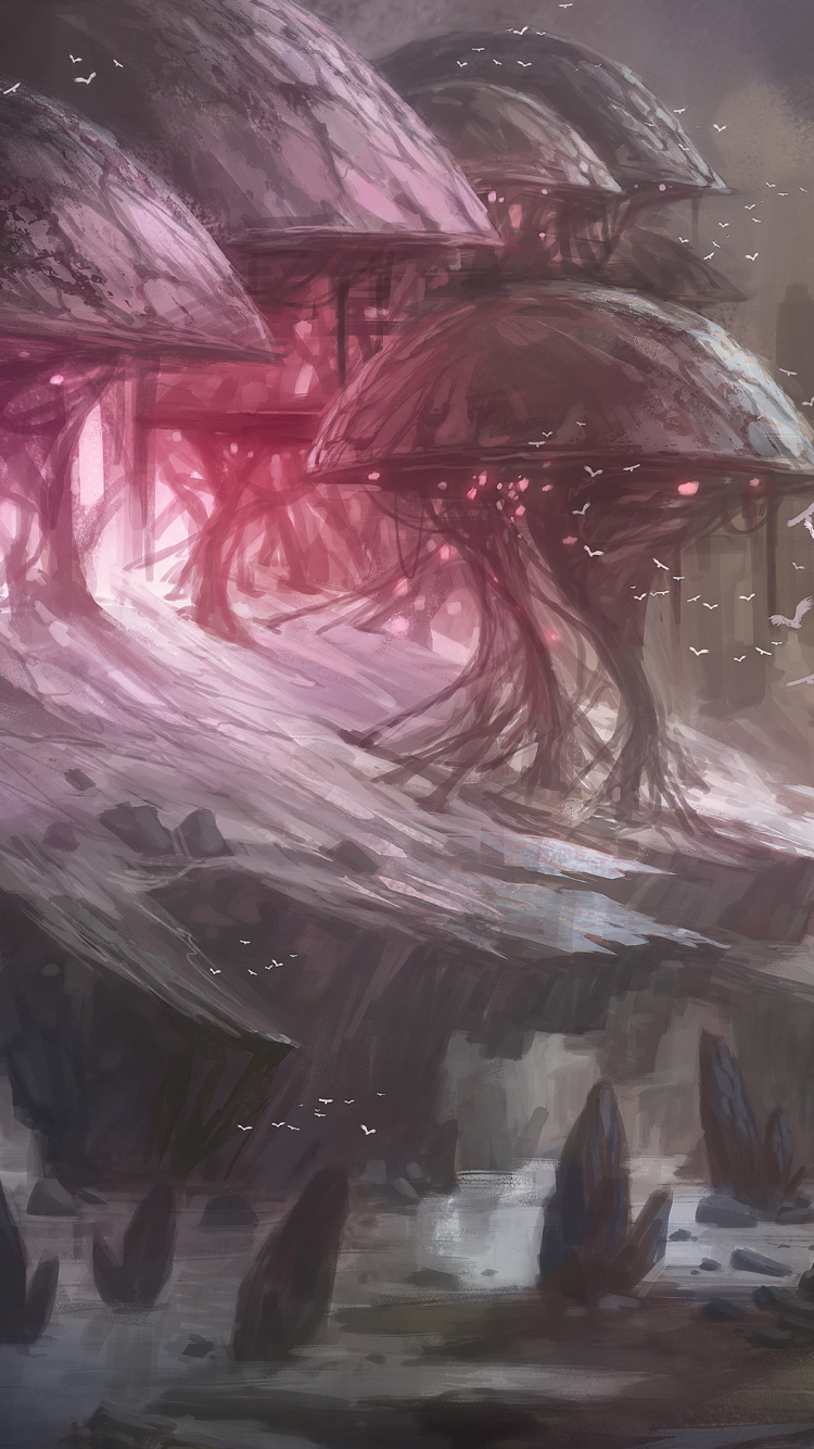 Purple and White Abstract Painting. Wallpaper in 750x1334 Resolution