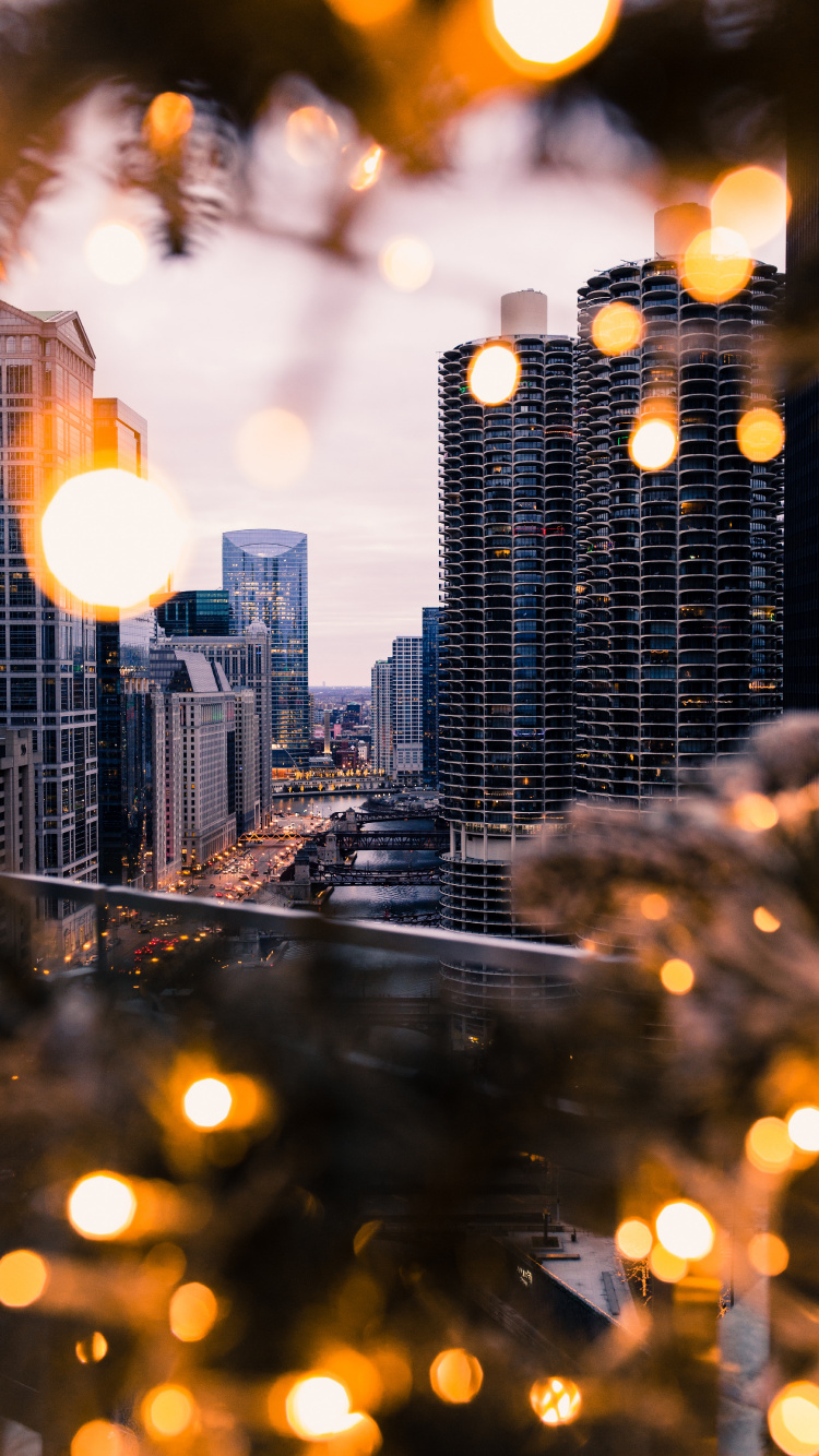City Buildings During Night Time. Wallpaper in 750x1334 Resolution