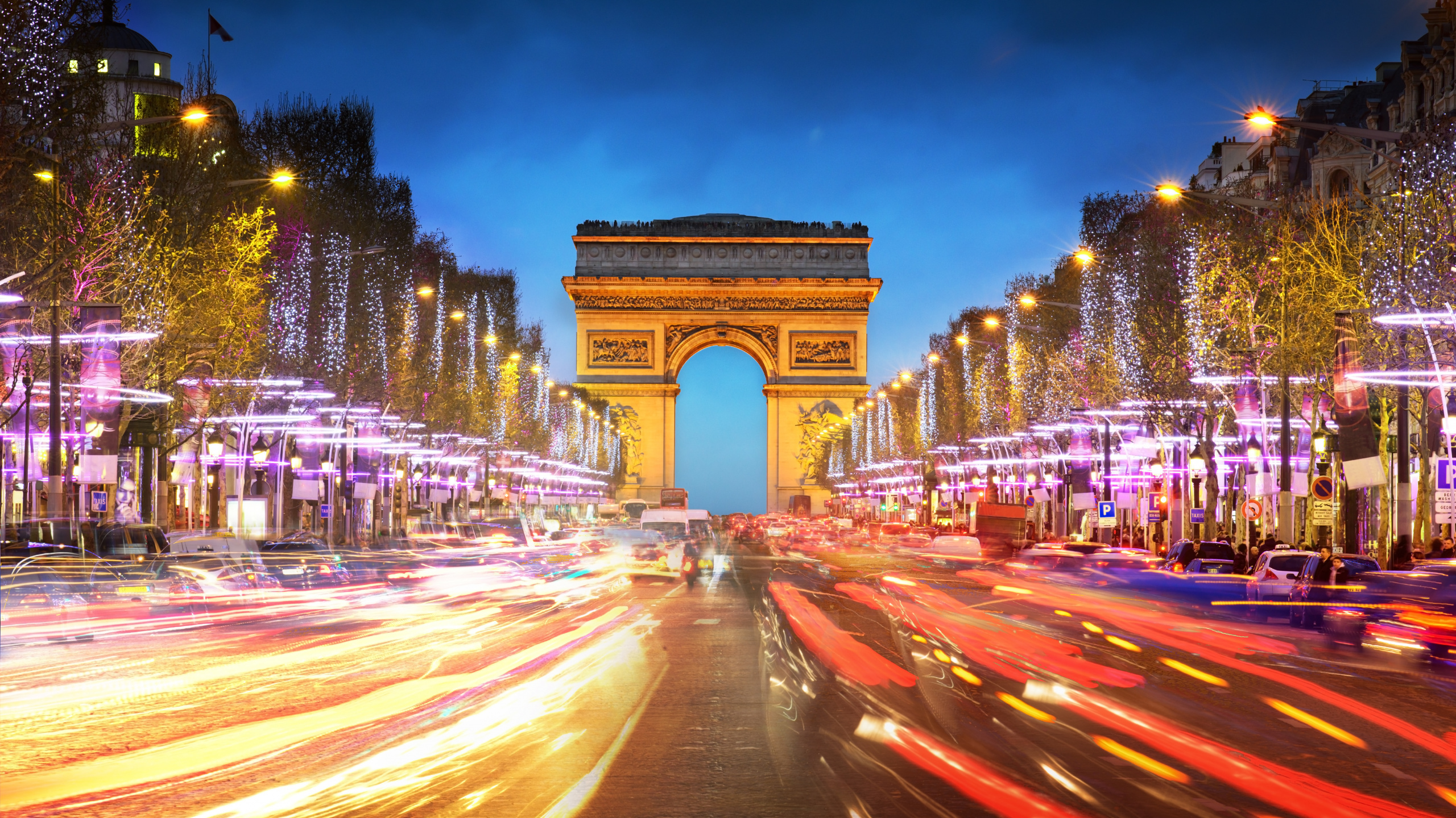 Time Lapse Photography of Cars on Road During Night Time. Wallpaper in 2560x1440 Resolution