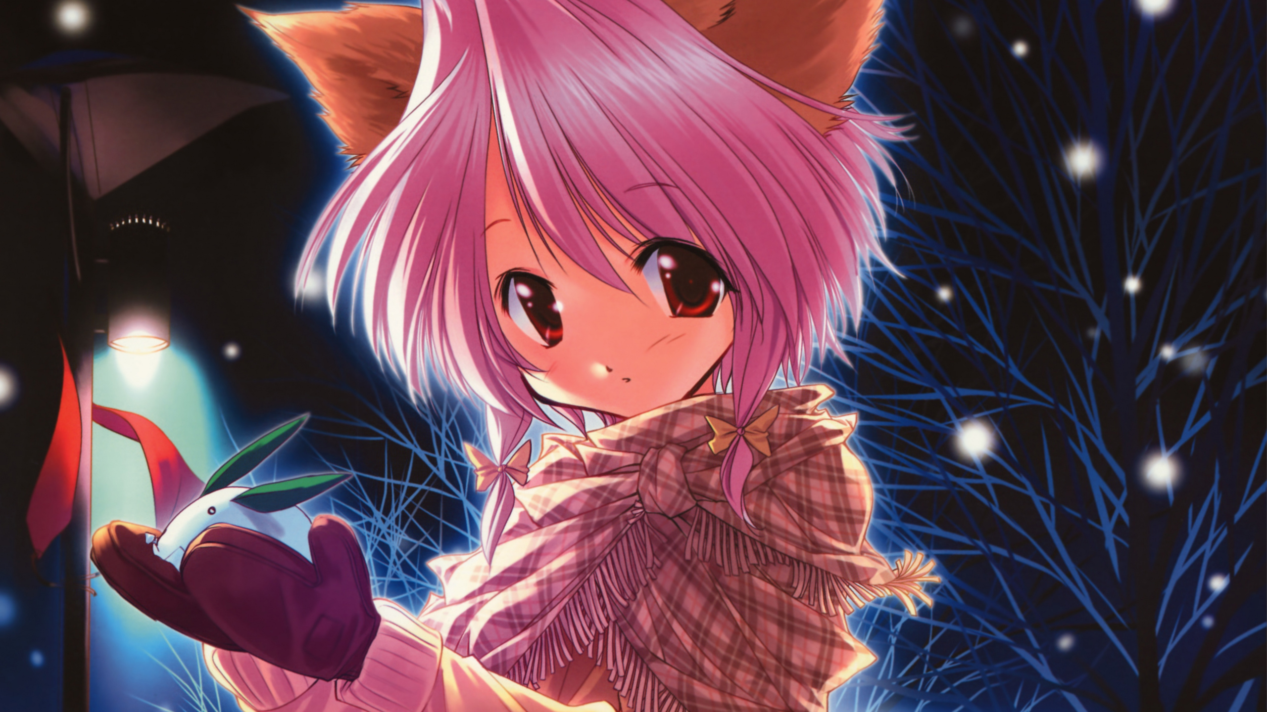 Chica en Vestido Azul Personaje de Anime. Wallpaper in 2560x1440 Resolution