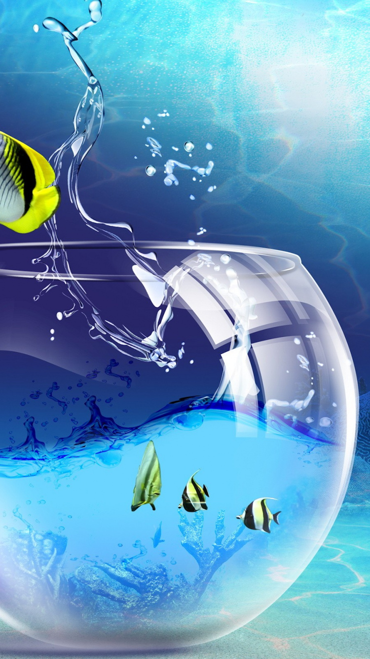 Klare Glaskugel Mit Wassertropfen. Wallpaper in 750x1334 Resolution