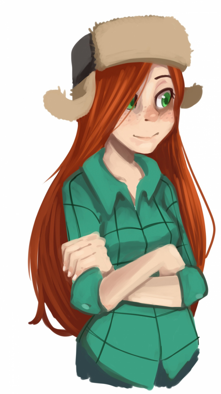 Mujer en Vestido Verde y Azul Personaje de Anime. Wallpaper in 750x1334 Resolution