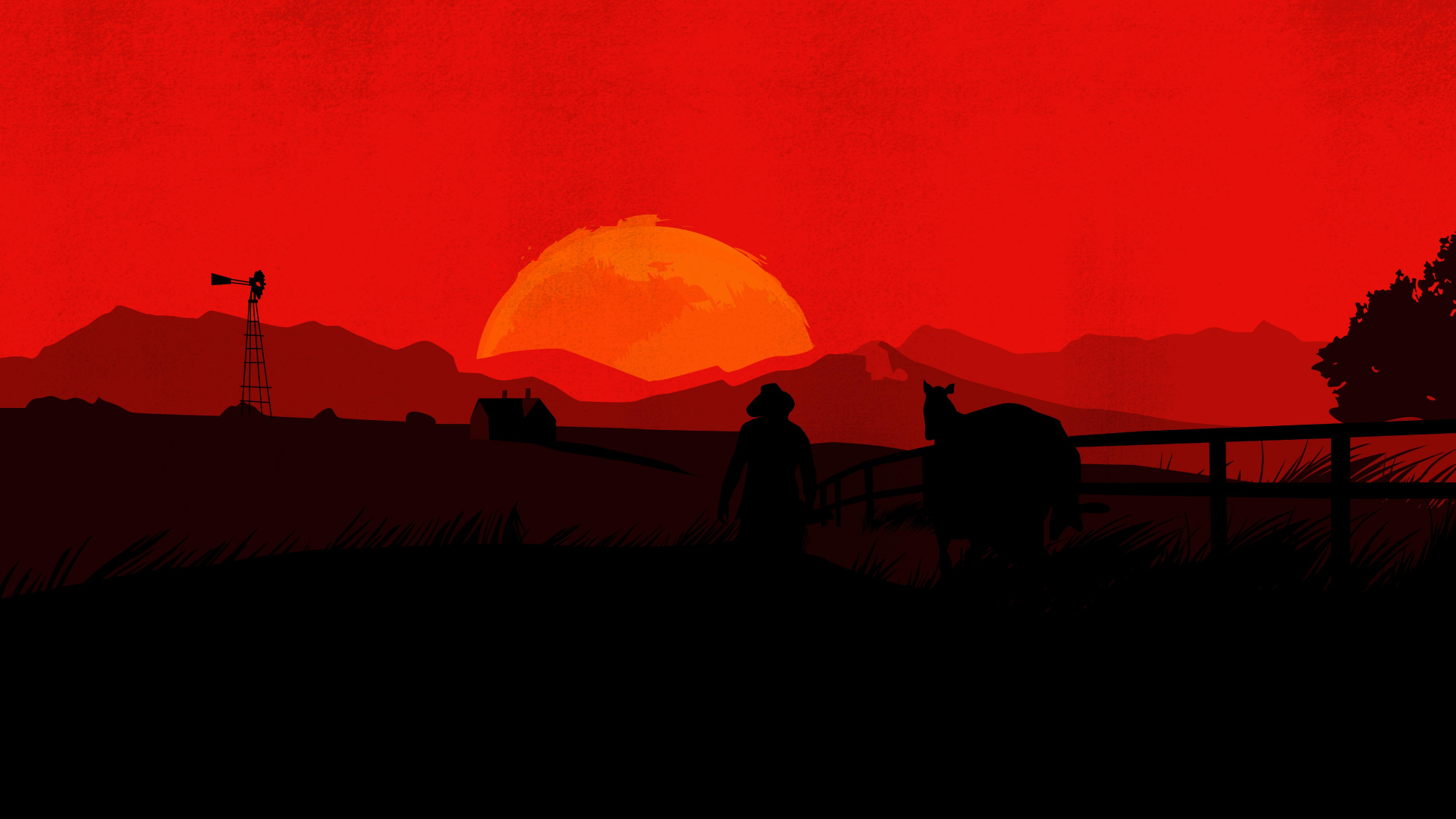 Red Dead Redemption 2, Red Dead Redemption, Red, Afterglow, Sunset. Wallpaper in 1920x1080 Resolution