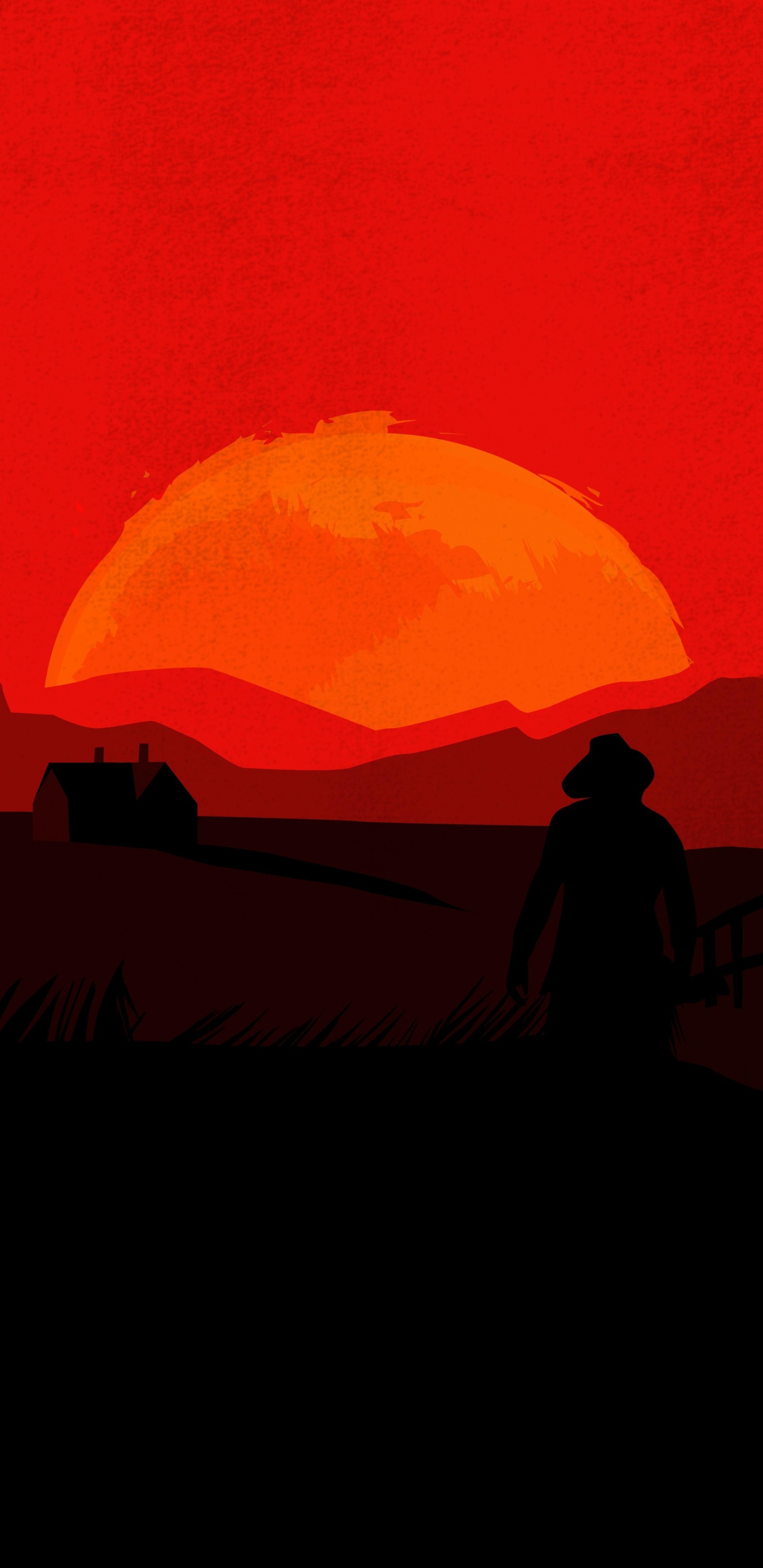 Red Dead Redemption 2, Red Dead Redemption, Rojo, Afterglow, Puesta. Wallpaper in 1440x2960 Resolution