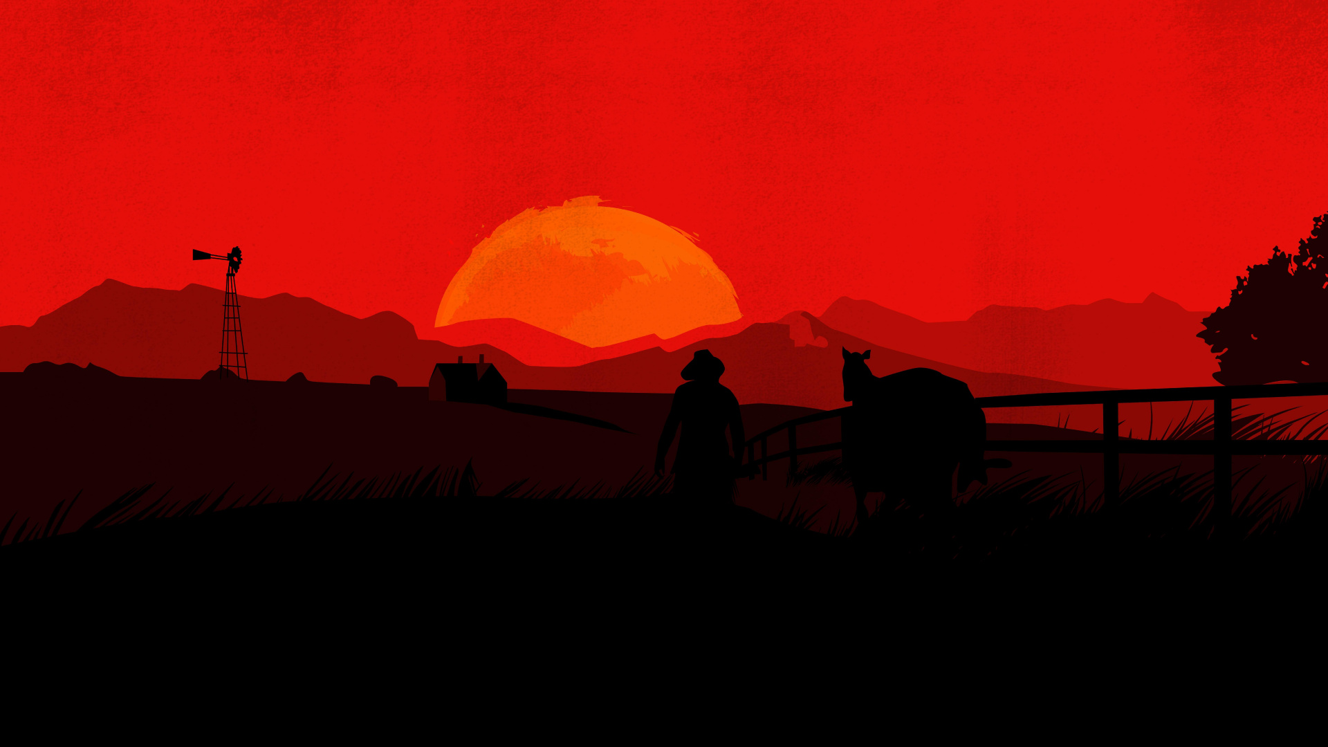Red Dead Redemption 2, Red Dead Redemption, Rojo, Afterglow, Puesta. Wallpaper in 1920x1080 Resolution