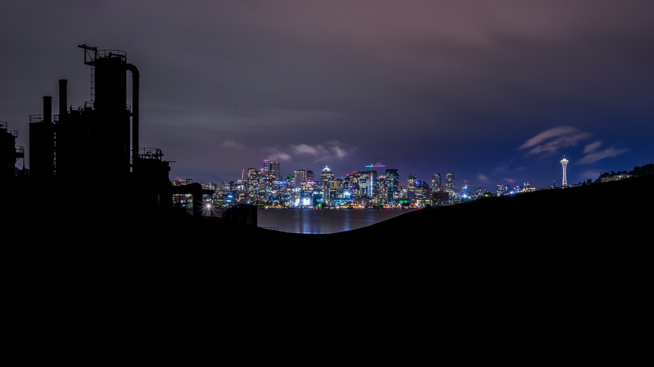 City Skyline During Night Time. Wallpaper in 1280x720 Resolution