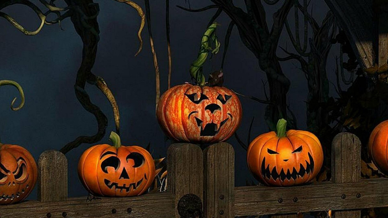 Citrouille, L'expression du Visage, Calabaza, Nature, Feuille. Wallpaper in 1280x720 Resolution