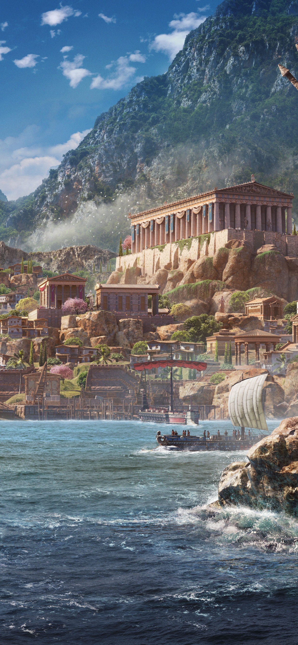 Personnes en Bateau Sur L'eau Près de la Montagne Pendant la Journée. Wallpaper in 1242x2688 Resolution