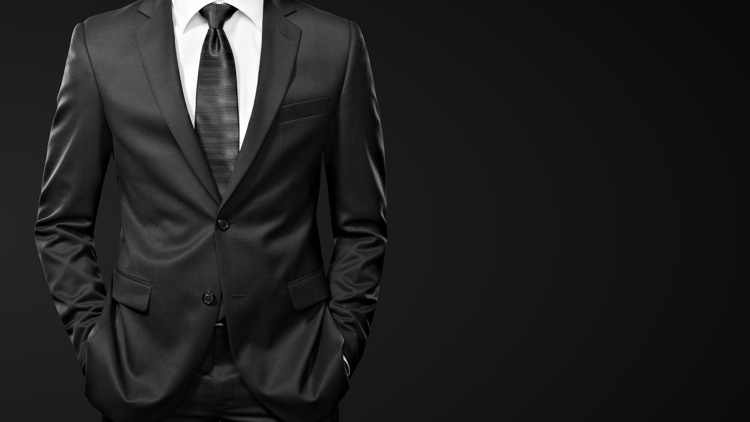 Man in Black Suit Jacket. Wallpaper in 2560x1440 Resolution