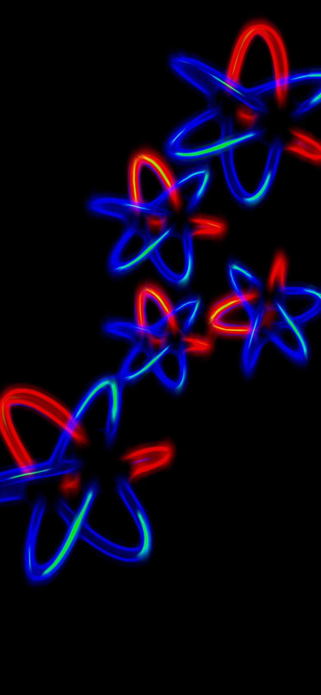 Red Blue and Yellow Abstract Illustration. Wallpaper in 1125x2436 Resolution