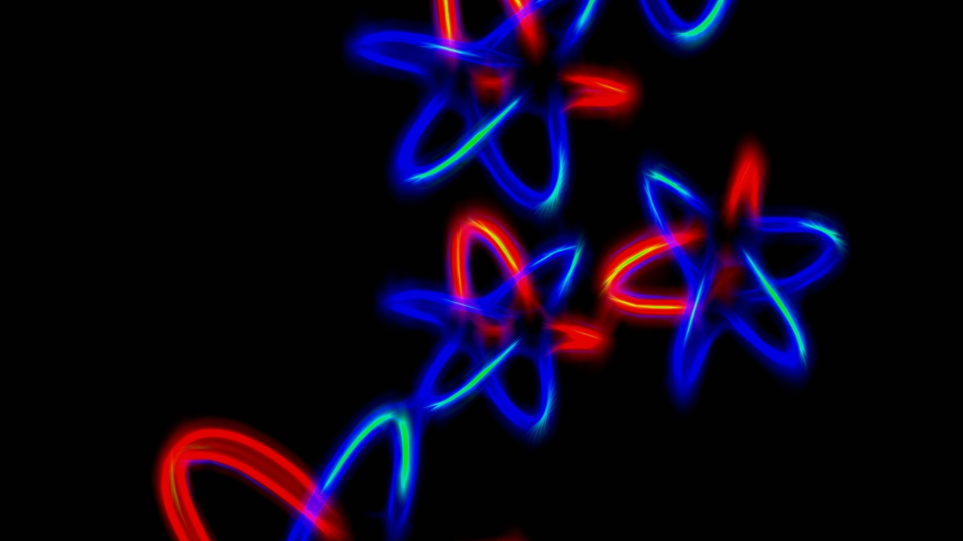 Red Blue and Yellow Abstract Illustration. Wallpaper in 1366x768 Resolution