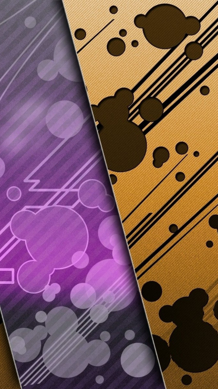 Lila Und Schwarz Gepunktetes Textil. Wallpaper in 750x1334 Resolution