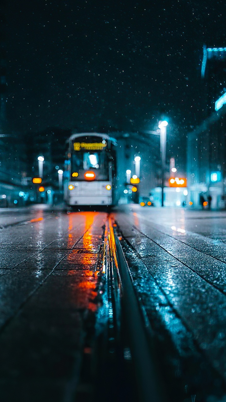 反射, 车灯, 基础设施, 沥青, 电力 壁纸 720x1280 允许