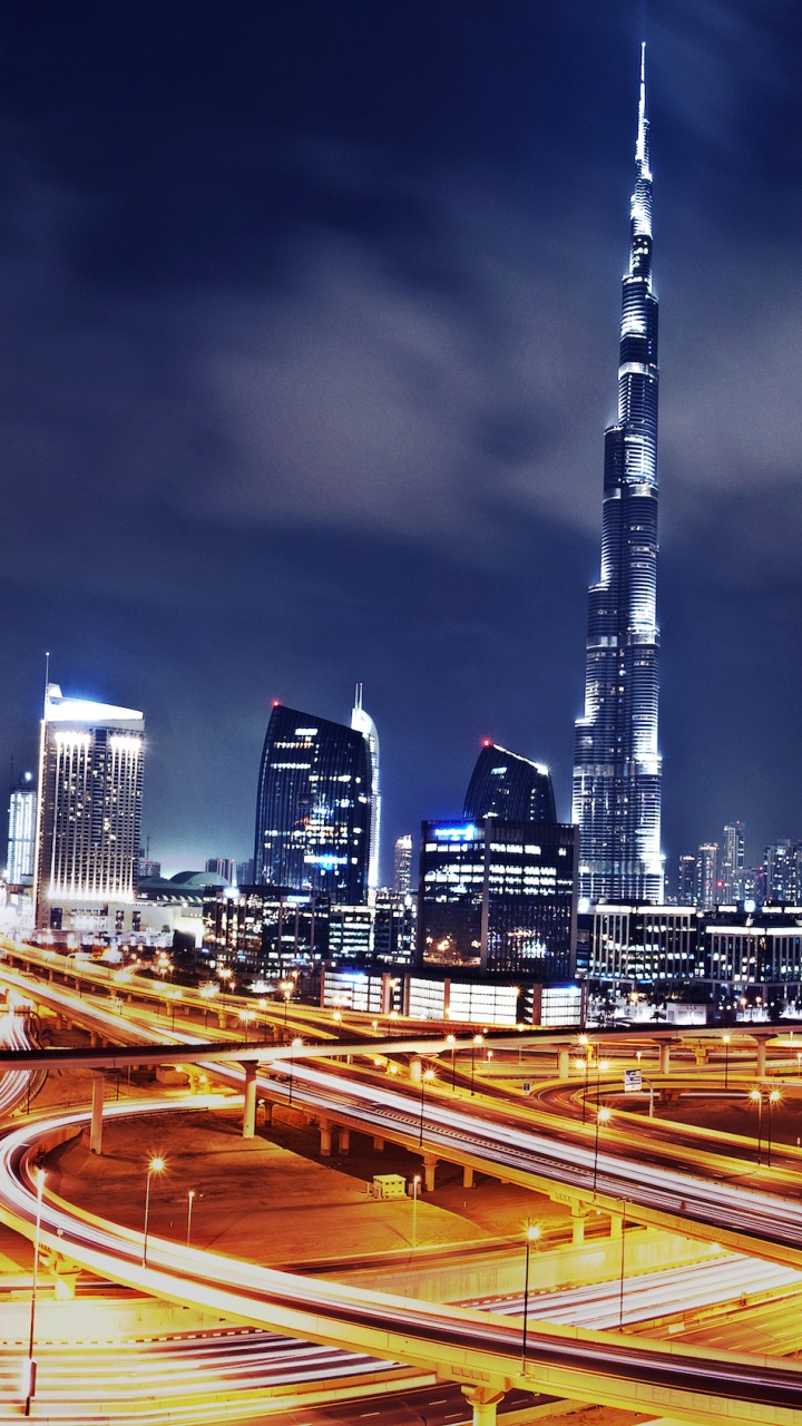 Time Lapse Photography of City During Night Time. Wallpaper in 720x1280 Resolution