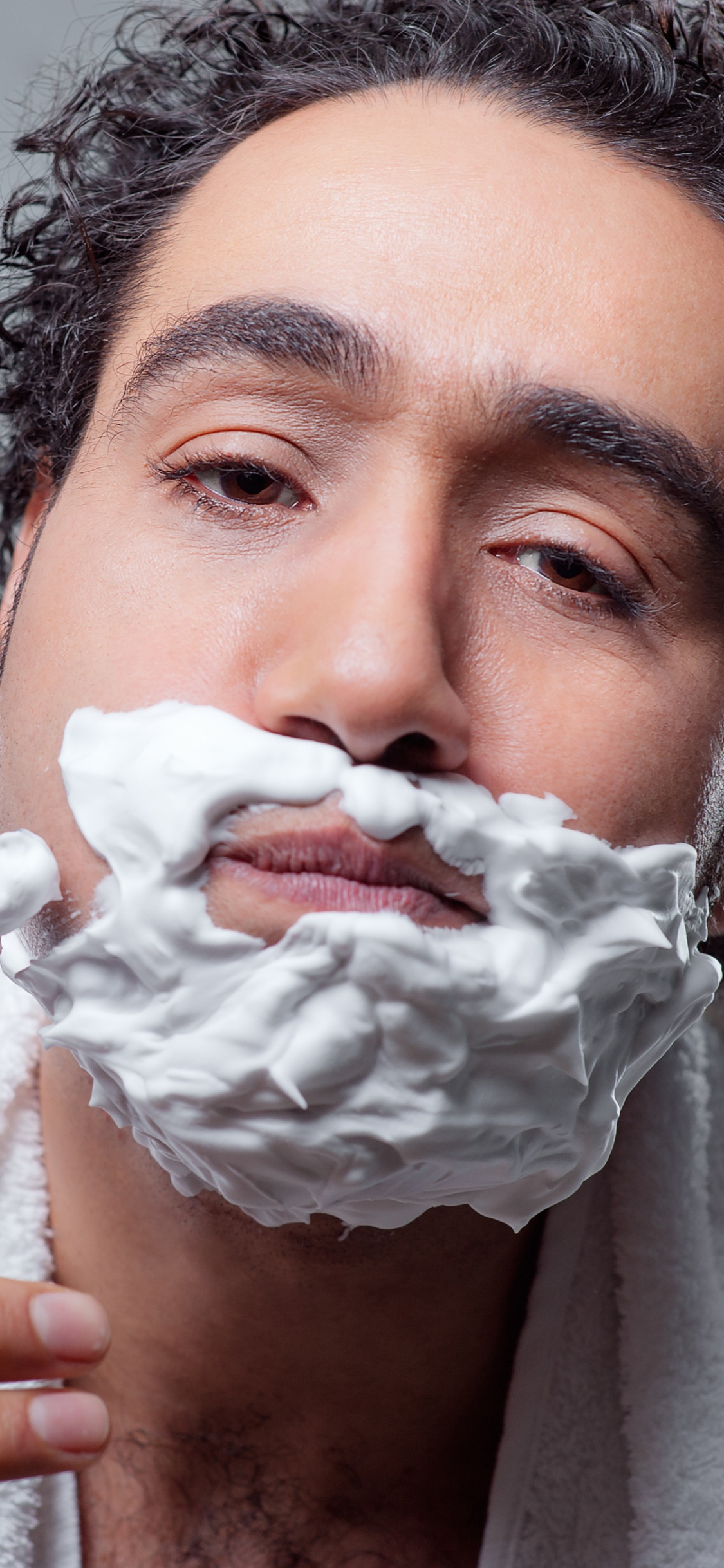 Shaving, Facial Hair, Hair, Beard, Lip. Wallpaper in 1125x2436 Resolution