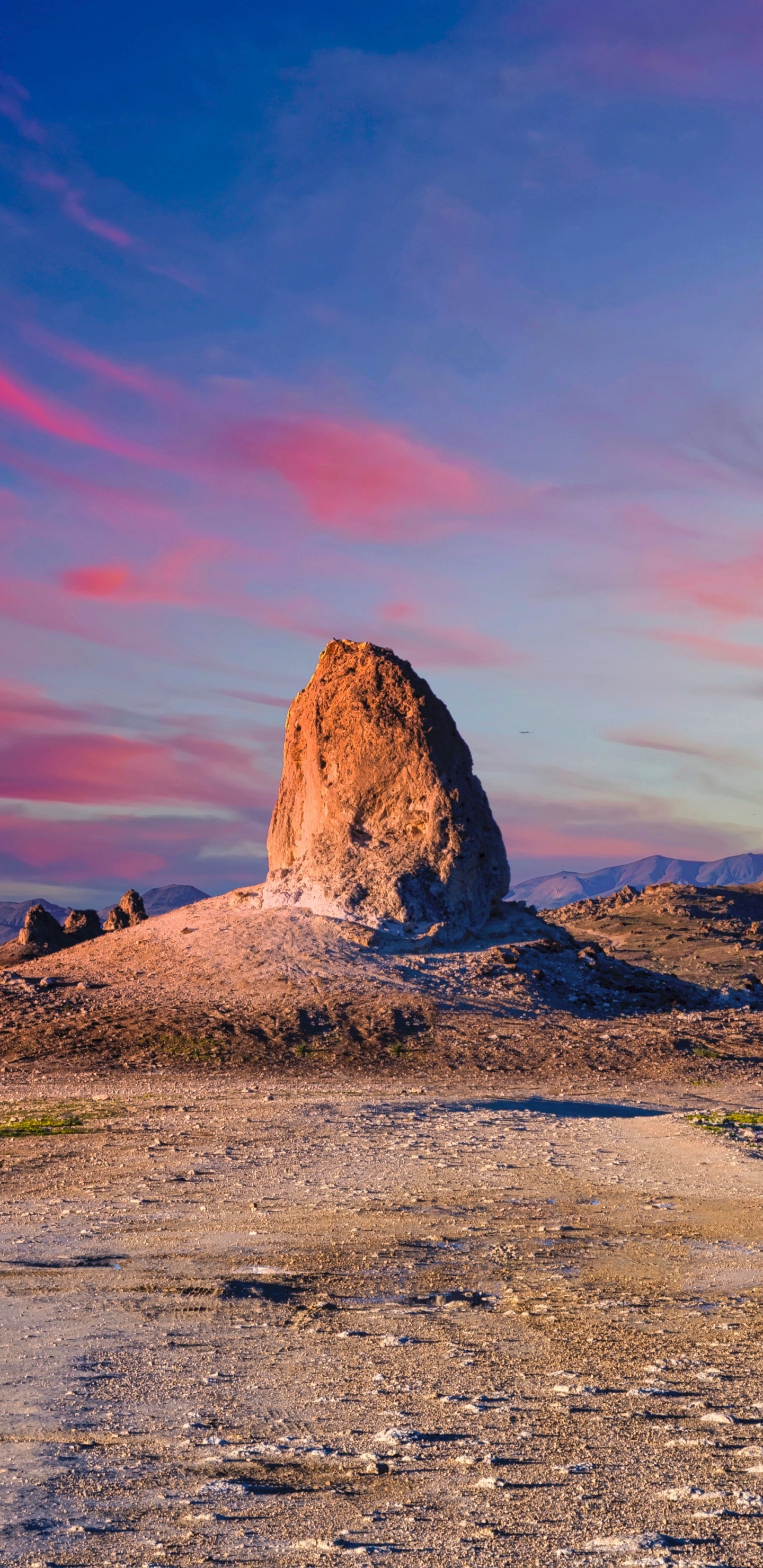 Trona Pinnacles, Cloud, Natural Landscape, Plant, Mountain. Wallpaper in 1440x2960 Resolution