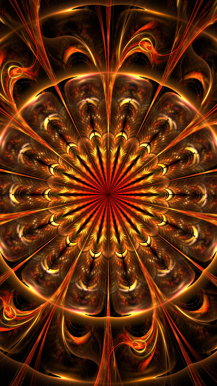 Ilustración Redonda Marrón y Negro. Wallpaper in 750x1334 Resolution