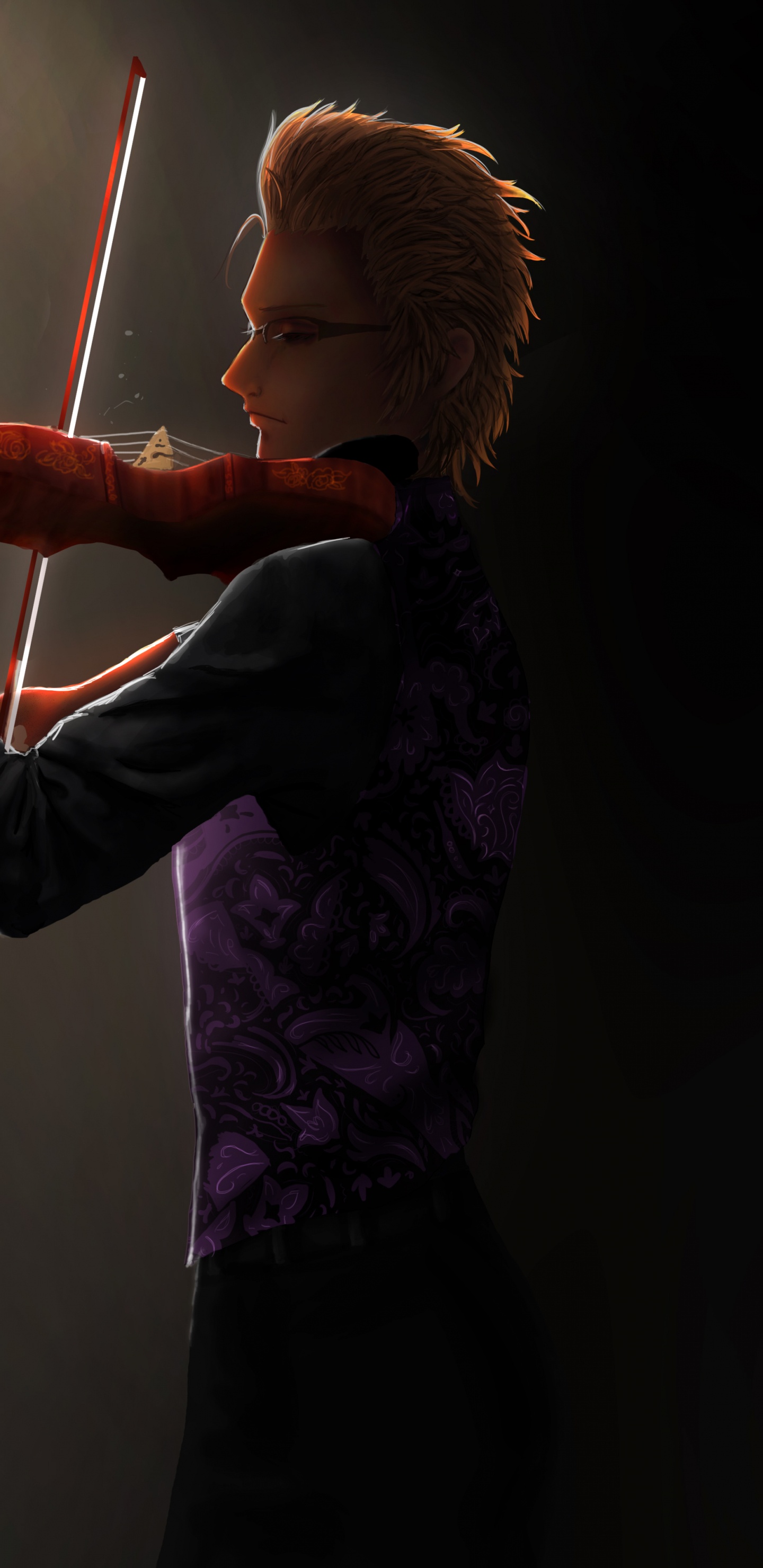 Chica en Chaqueta Morada Sosteniendo Luces de Cadena. Wallpaper in 1440x2960 Resolution